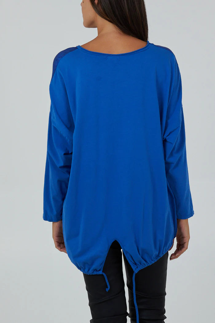 MIXED HEART OVERSIZED SATIN MIX BLOUSE