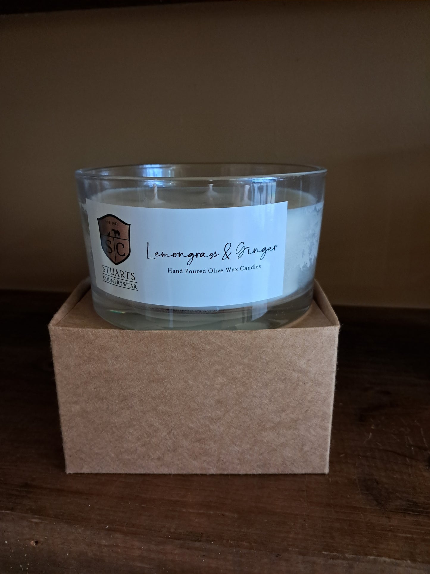 Luxury Olive Wax Candle - Lemongrass and Ginger