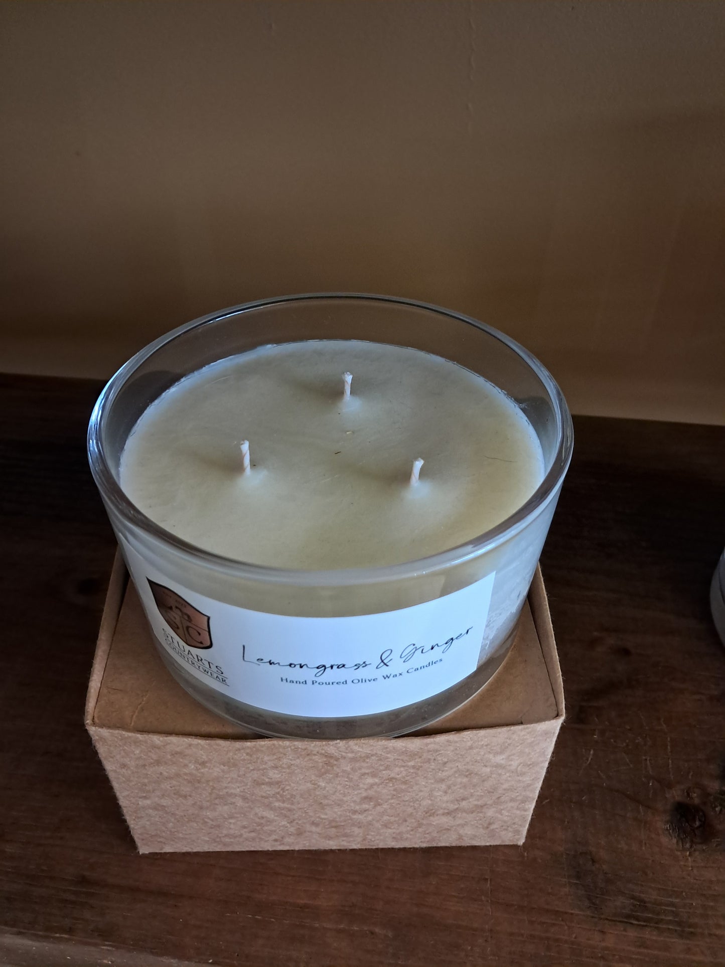 Luxury Olive Wax Candle - Lemongrass and Ginger