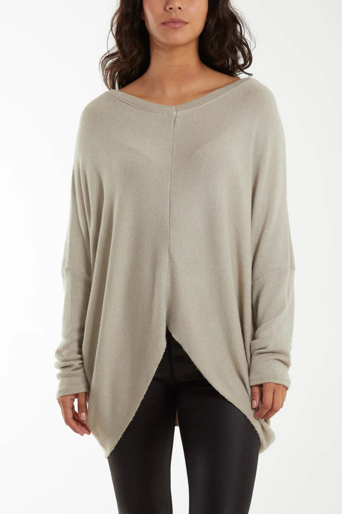 ASYMMETRIC HEM OVERSIZED JUMPER