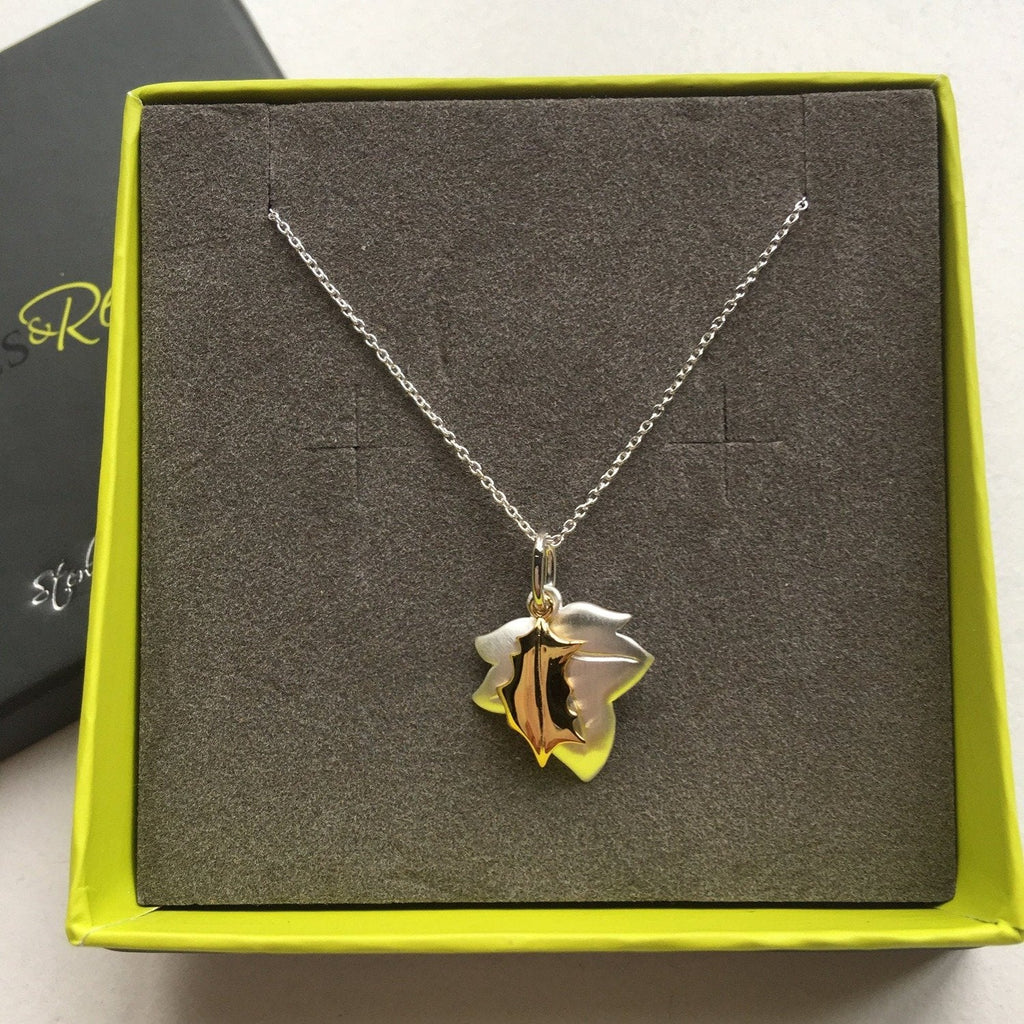 HOLLY AND THE IVY STERLING SILVER AND GOLD PLATE NECKLACE