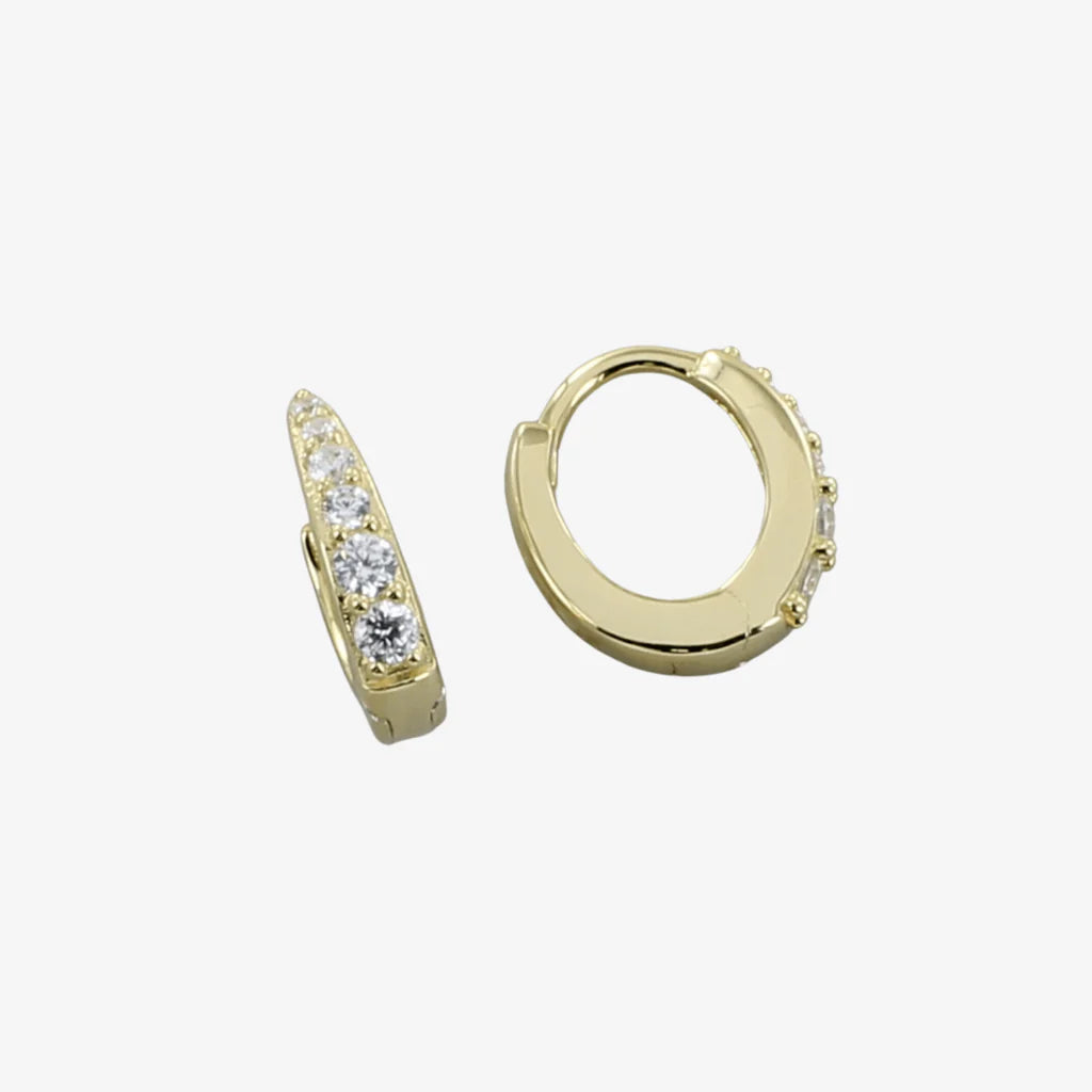 Oval Hoops CZ Gold