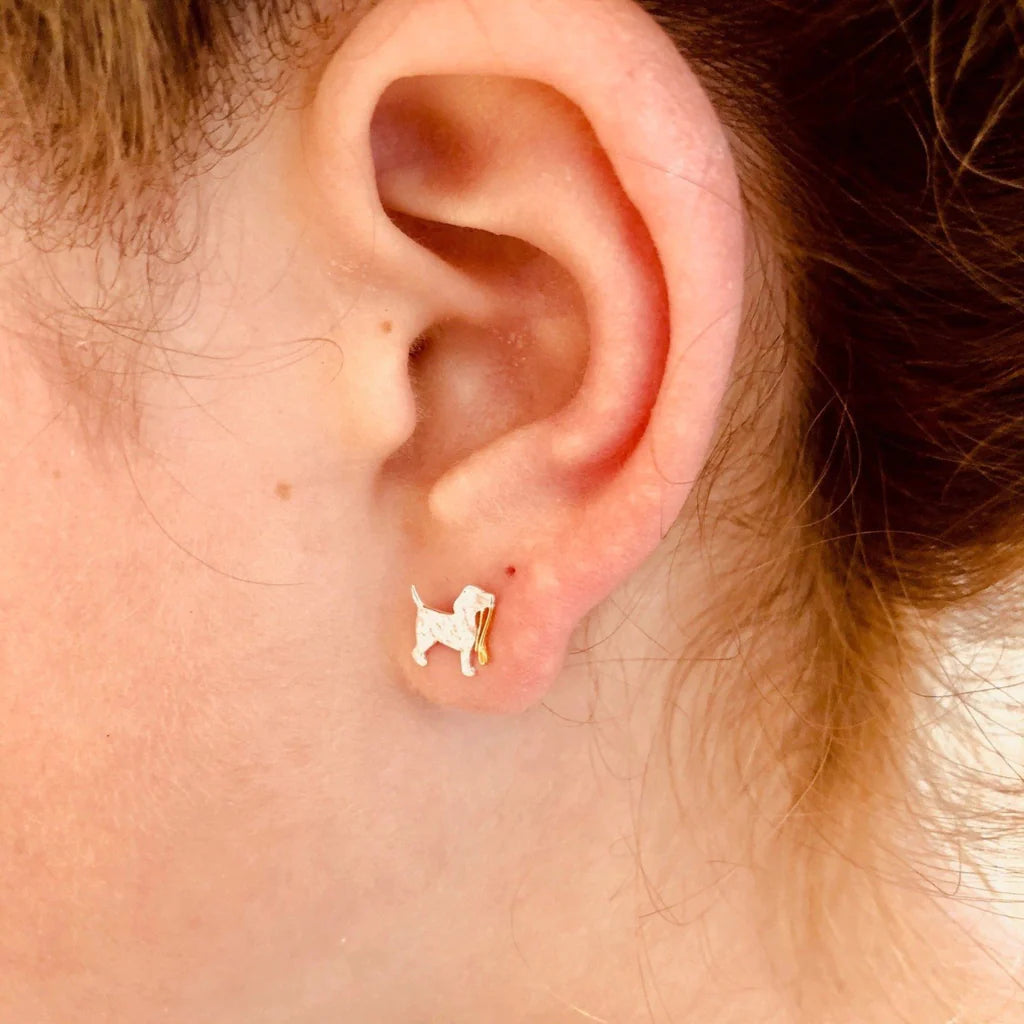 SPOT THE DOG STERLING SILVER STUD EARRINGS