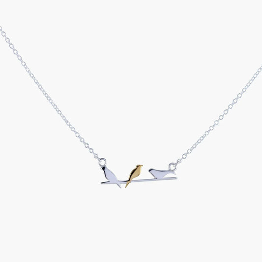 STERLING SILVER BIRD ON A WIRE NECKLACE