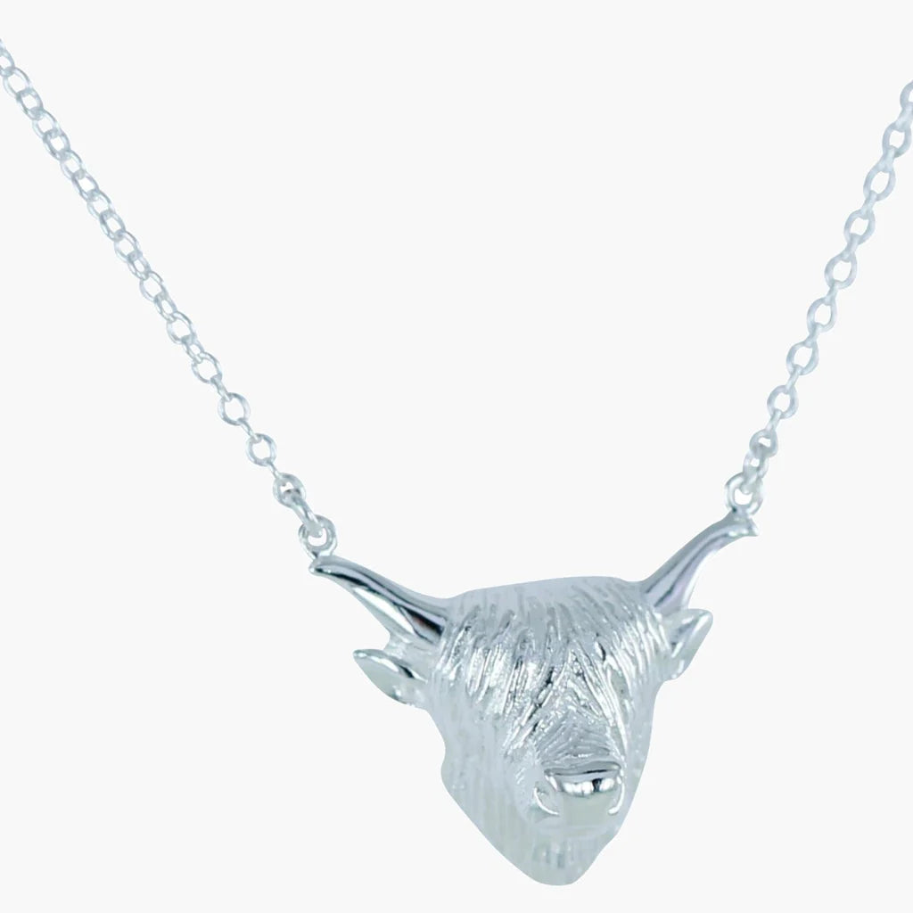 Highland Cow Silver Necklace