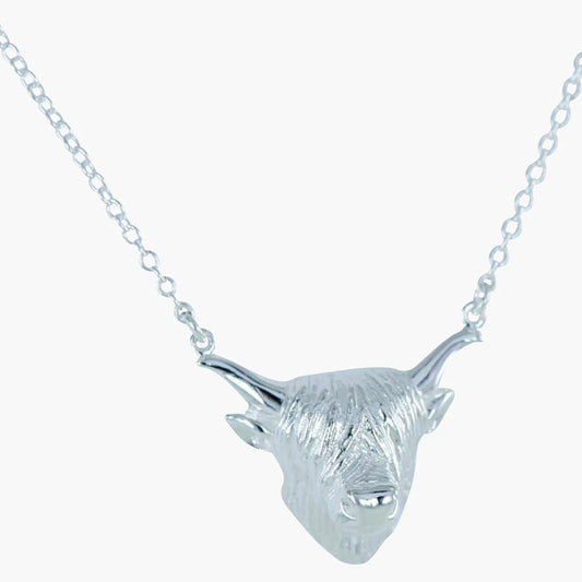 Highland Cow Silver Necklace