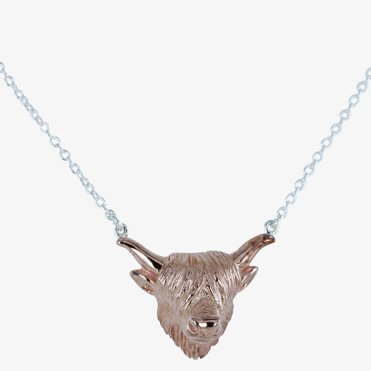 Highland Cow Rose Necklace