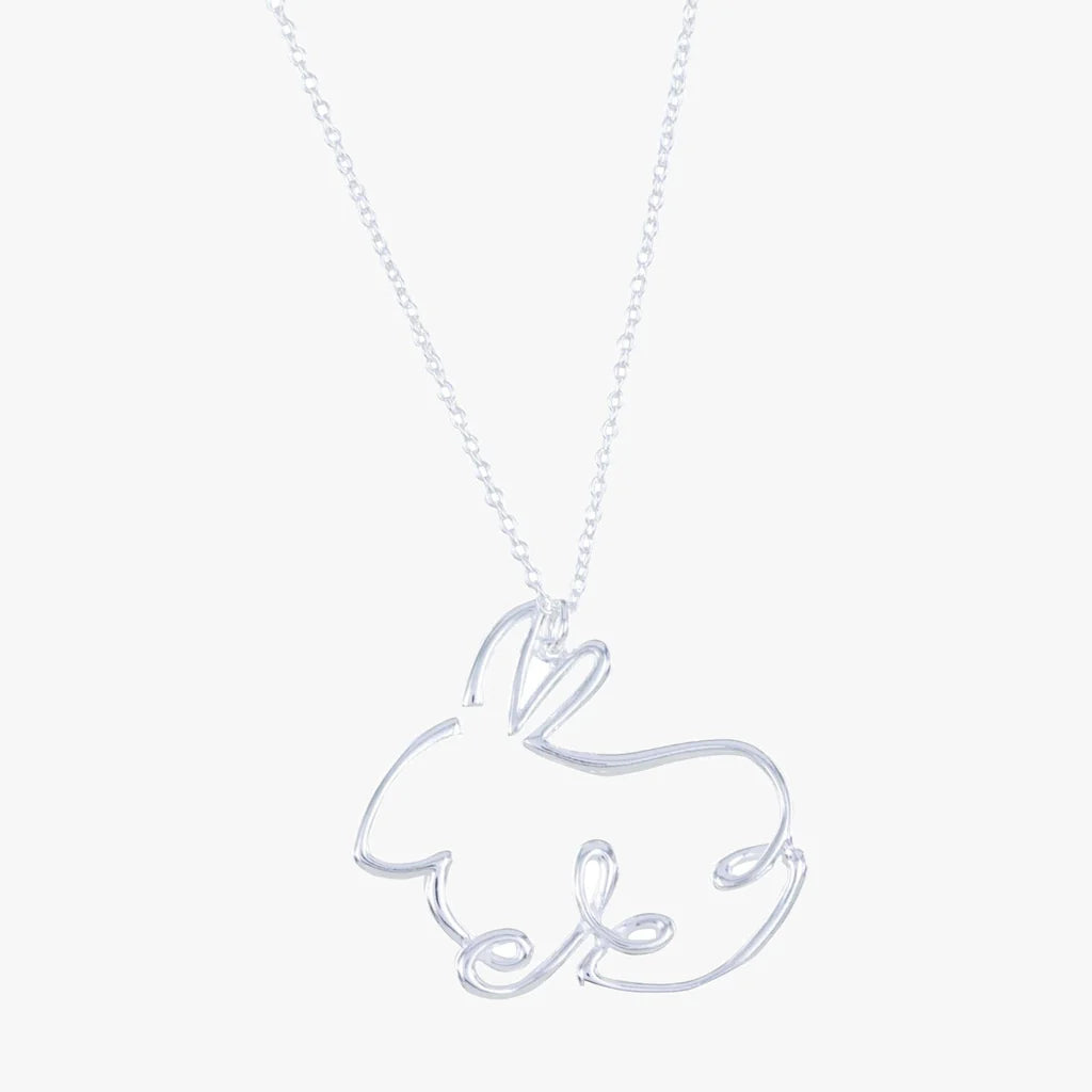 STERLING SILVER RABBIT LINE NECKLACE