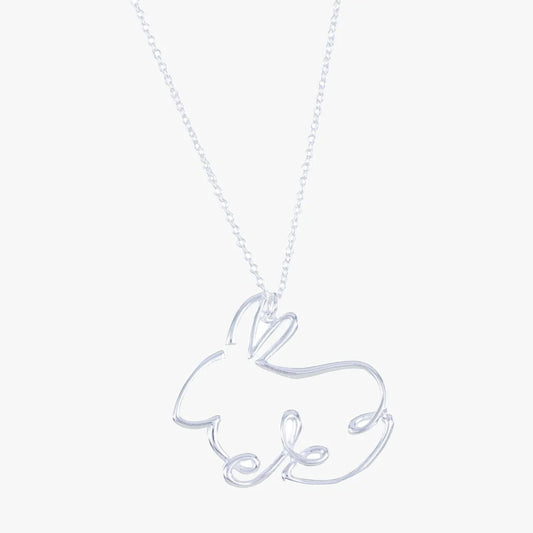 STERLING SILVER RABBIT LINE NECKLACE