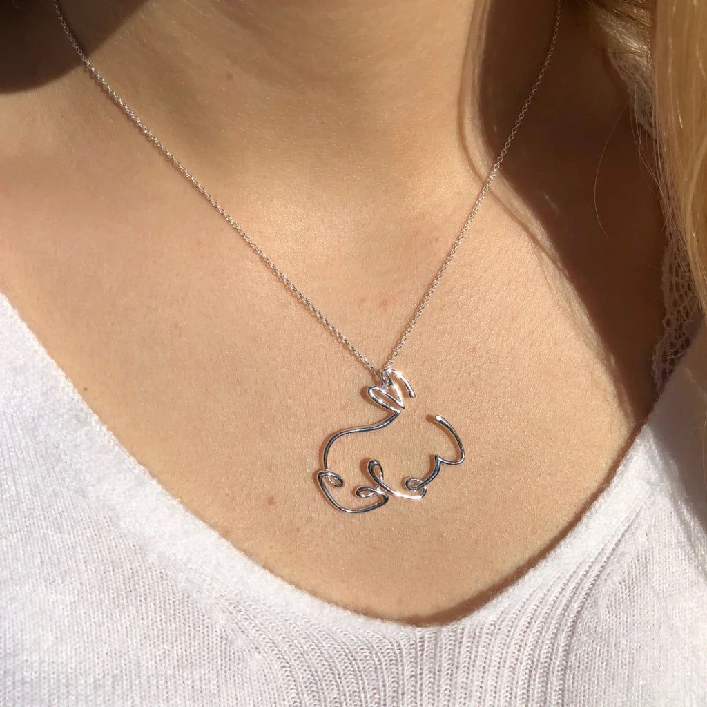 STERLING SILVER RABBIT LINE NECKLACE