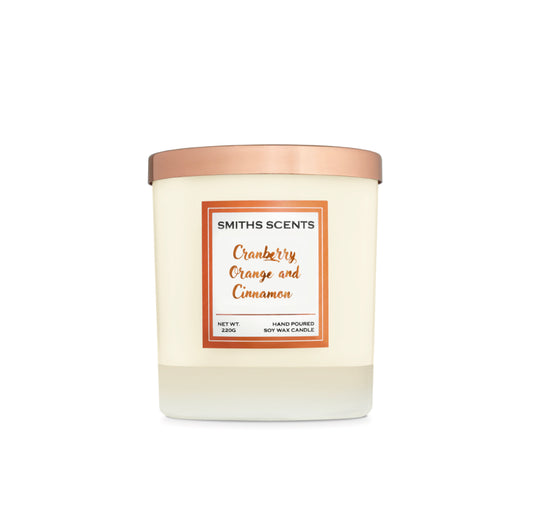 Luxury Soy Wax Candle - Cranberry, Orange & Cinnamon